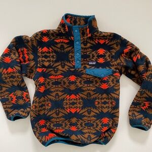 Rare Patagonia fleece snap t Aztec print